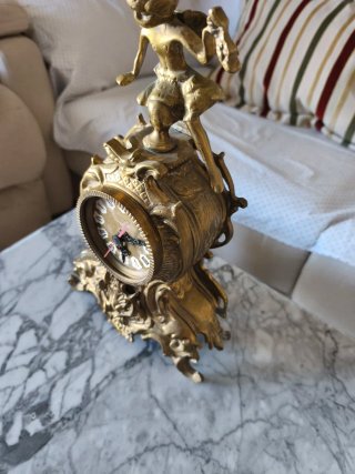 Reloj de sobremesa bronce figura ángel