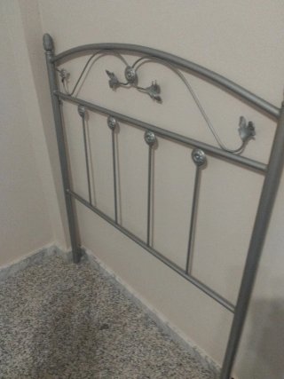 Cabecero de forja plateado cama 105