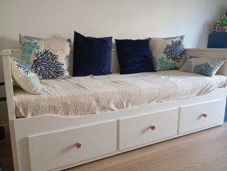 Diván IKEA HEMNES blanco con cajones