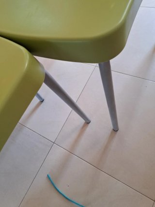 4 Sillas Cocina Verdes Metal y Plástico