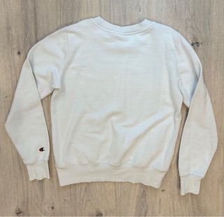 Sudadera Champion blanca logo frontal