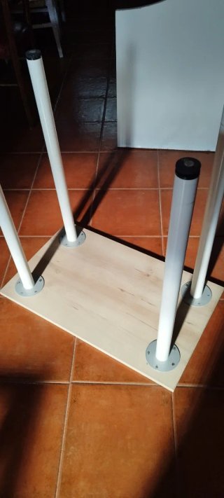 Mesita auxiliar madera y metal