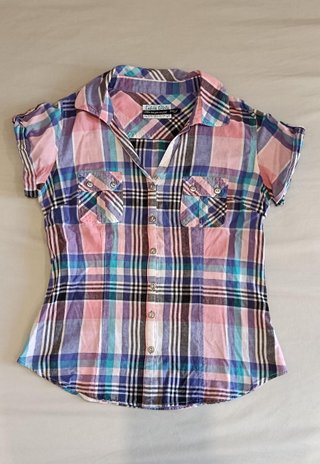 Camisa cuadros Inside Talla S manga corta