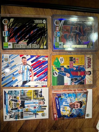 Lote 5 Cromos Messi megacracks, adrenalyn y topps