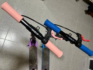 Patinete Oxelo Decathlon Morado y Azul con freno