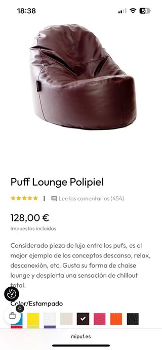 Puff Lounge Polipiel Marrón