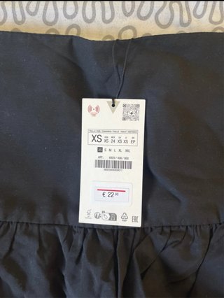 Falda Zara Negra Talla XS