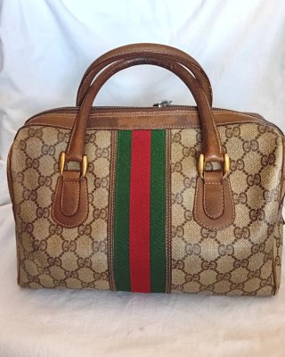 Bolso Gucci Boston Vintage Marrón Verde