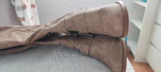 Stivali alti beige/marrone