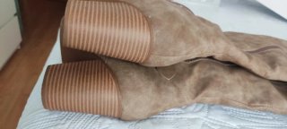 Stivali alti beige/marrone