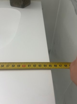 Lavabo suspendido 65 cm mármol