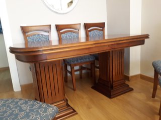 Mesa de comedor extensible con 6 sillas