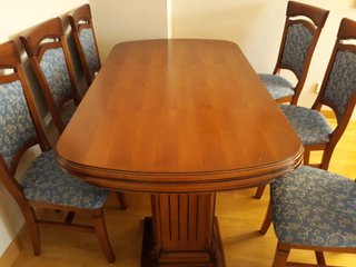 Mesa de comedor extensible con 6 sillas