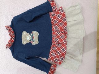 Vestido niña oso cuadros, 24 meses