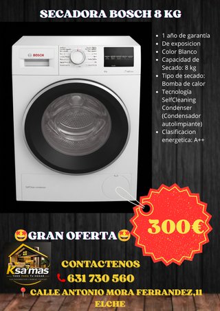 Secadora Bosch 8 Kg Blanca