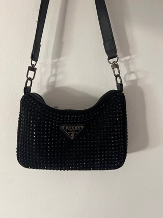 Bolso Prada Negro con Pedrería