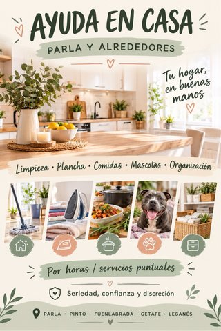 AYUDA EN CASA | Limpieza, plancha y cocina por hor