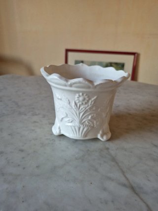Macetero decorativo de cerámica blanco