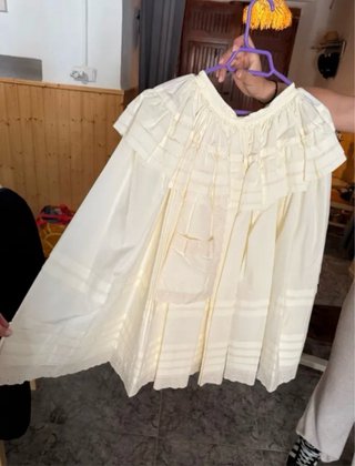 Traje de huertana niña azul y blanco