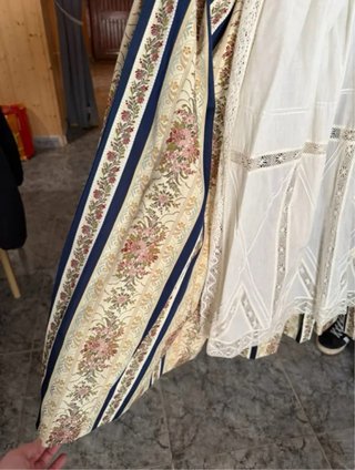 Traje de huertana niña azul y blanco