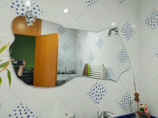 Mueble de baño cristal y metal