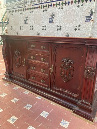 Mueble recibidor madera tallada