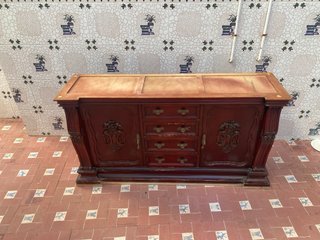Mueble recibidor madera tallada