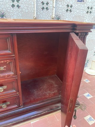 Mueble recibidor madera tallada