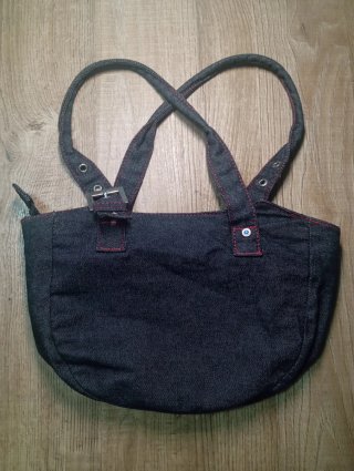 Onyx Y2K Denim Tote Bag Rhinestone Crown UnionJack