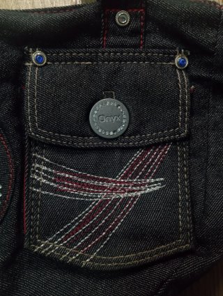 Onyx Y2K Denim Tote Bag Rhinestone Crown UnionJack