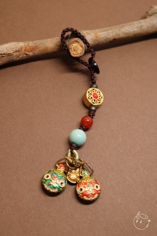 Colgante bolso bronce cloisonné campana