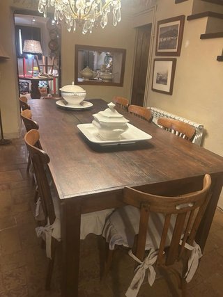 Mesa grande comedor de madera rústica