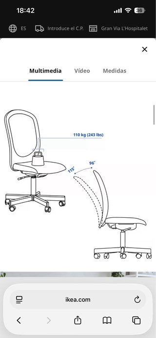 NUEVA Silla de escritorio FLINTAN Ikea + fundas