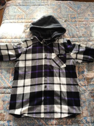 Camisa de franela con capucha a cuadros talla M