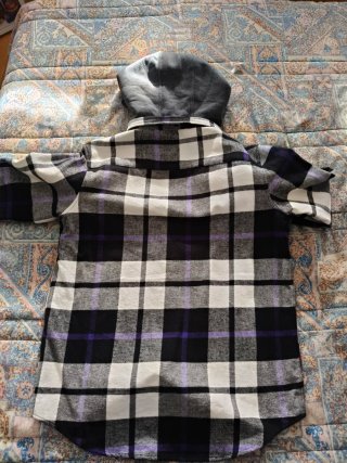 Camisa de franela con capucha a cuadros talla M