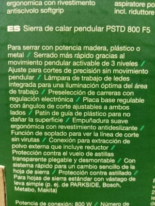 Sierra de calar PARKSIDE 800W PSTD 800 FS