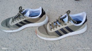 Zapatillas Adidas Hombre Verde y rayas negras
