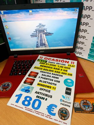 Portátil Acer Aspire ES1-520 8GB RAM 480GB SSD