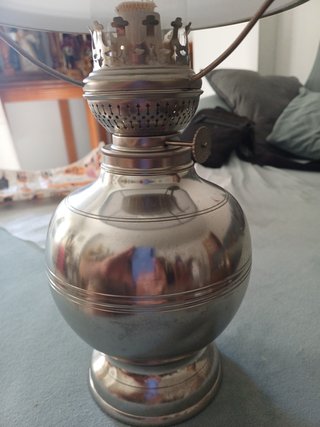 Lámpara kinque de queroseno antigua siglo XVII XIX