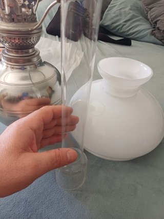 Lámpara kinque de queroseno antigua siglo XVII XIX