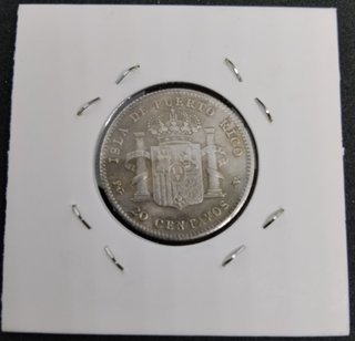 🇵🇷 ALFONSO XIII 1895 20 CENTAVOS ISLA DE P. RICO