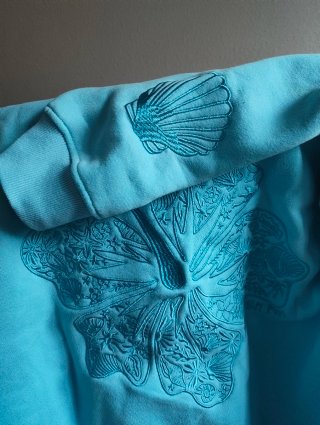 Sudadera Pink Palm Puff Azul/Turquesa