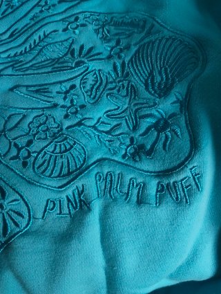 Sudadera Pink Palm Puff Azul/Turquesa