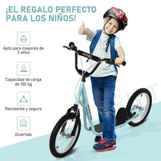Patinete Infantil 2 Ruedas Doble Freno 100kg Azul