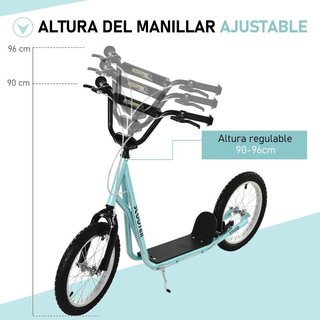 Patinete Infantil 2 Ruedas Doble Freno 100kg Azul