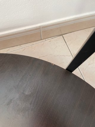 Mesa auxiliar cristal madera y metal