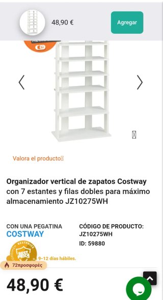 Costway Organizador vertical de zapatos Zapatero