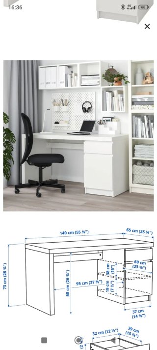 Mesa de estudio blanca