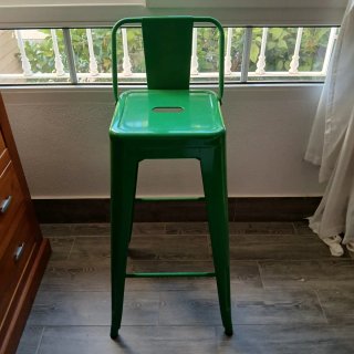Taburete estilo vintage verde metal