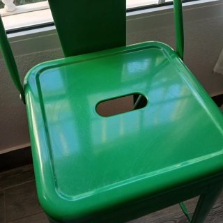 Taburete estilo vintage verde metal